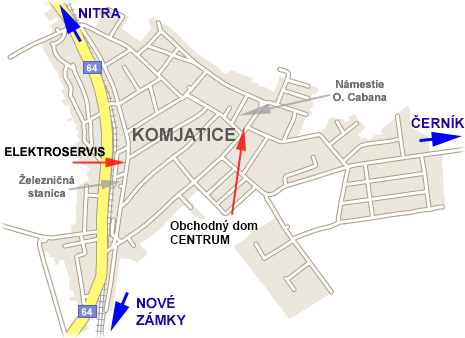 Mapa Komjatice